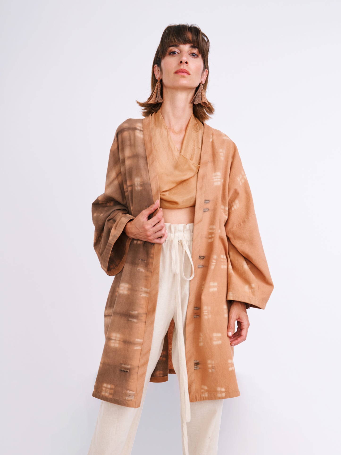 Kimono Albaricoque Shibori