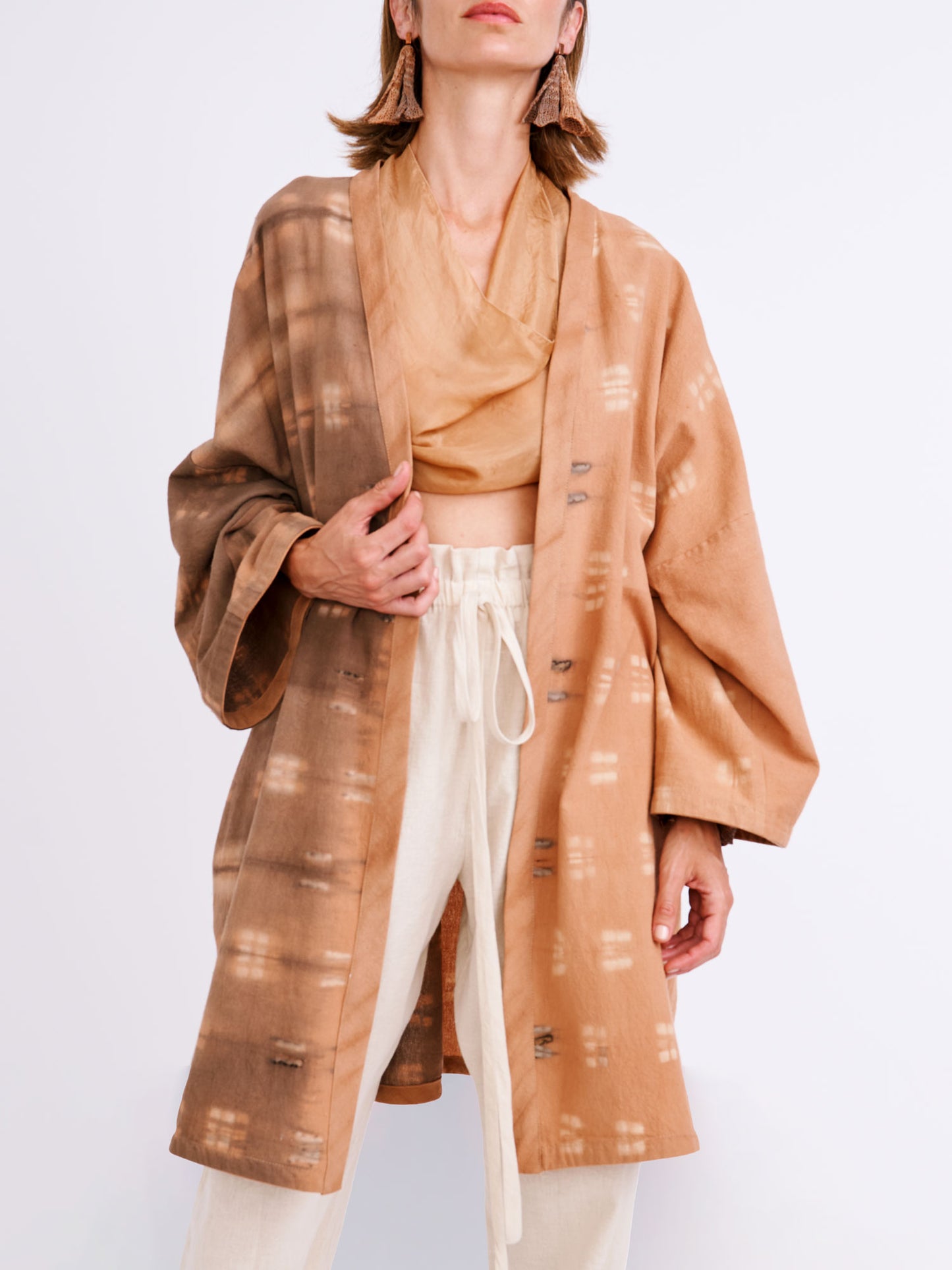 Kimono Albaricoque Shibori